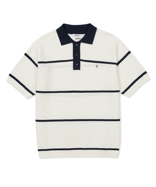 [24SS clove] Pin Stripe Pique Knit_Men (Cream)
