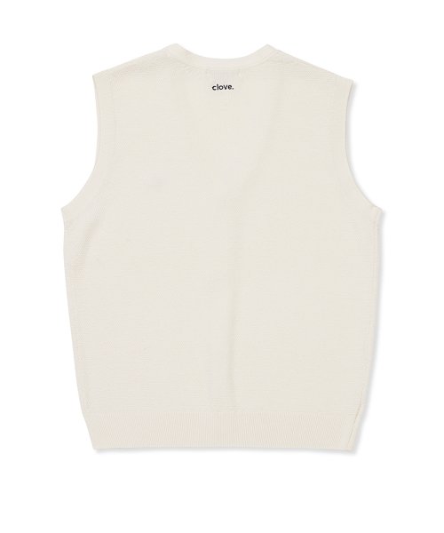 [24SS clove] Button-up Knit Жилетка (Cream)