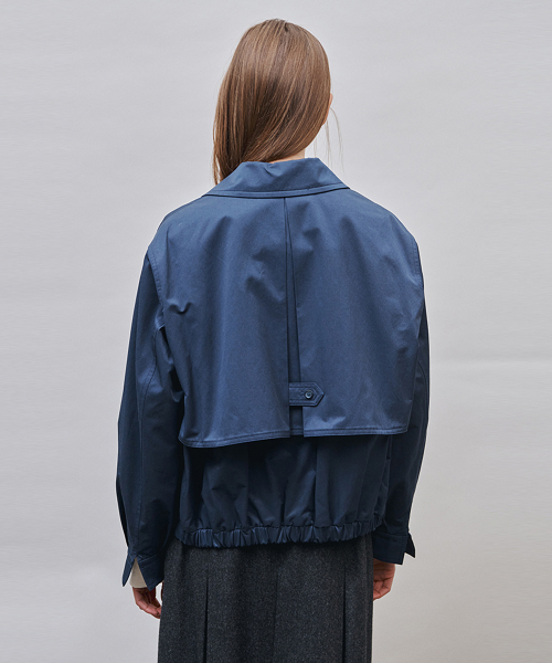 Leather Combo Blouson_ - Тёмно-синий