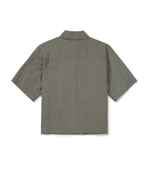 Женская полукроп рубашка с коротким рукавом Olive (S24MWFSH75)