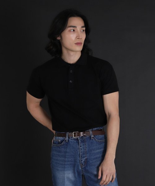 Мужская приталенная футболка-поло Cotton Modal Dark Black