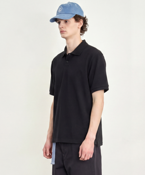 Поло UNI semi-overfit Black LYTS3104