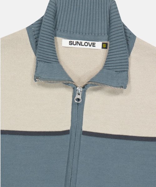 W High Neck Full Zip Knit Vest серое