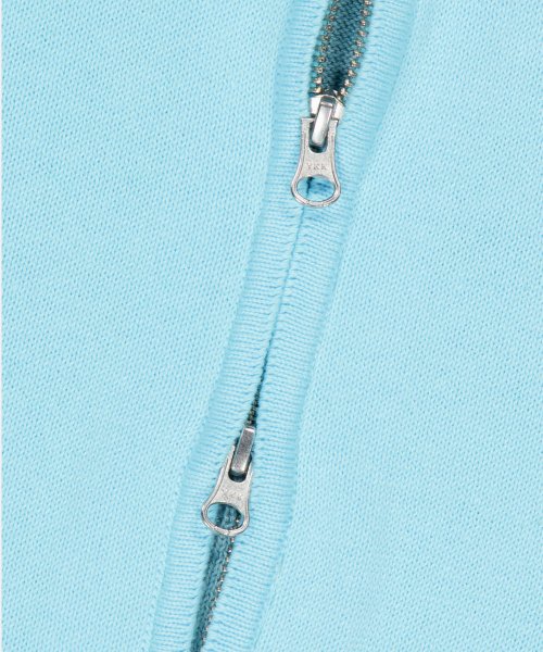 W High Neck Full Zip Knit Vest Light Blue