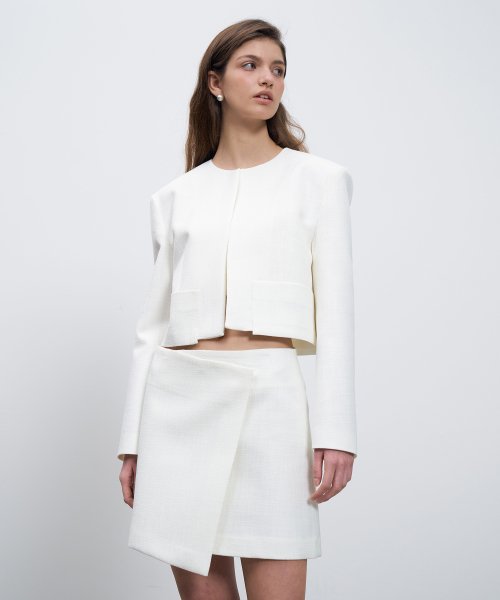 Collarless Short Jacket