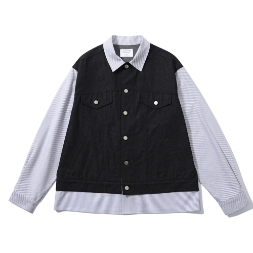 Layered Denim Shirts Jacket (чёрное)