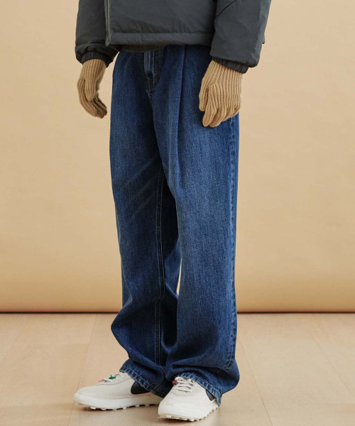Джинсы One-tuck Wide P57 Washing Denim