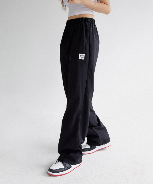 MUAH логотип WIDE BANDING PANTS [3color]