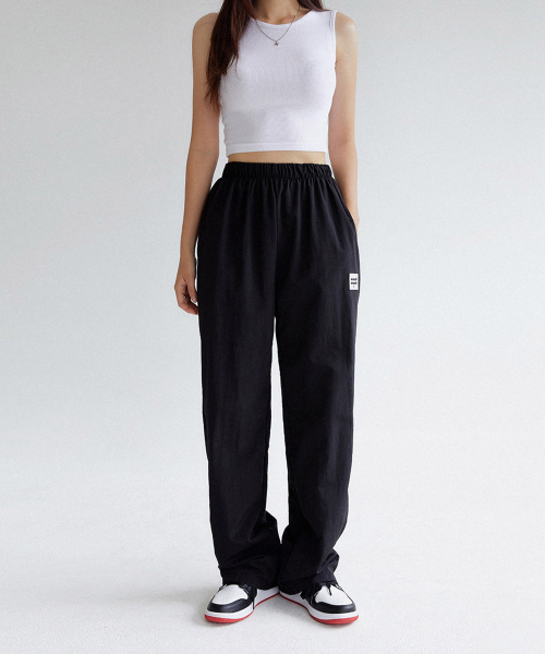 MUAH логотип WIDE BANDING PANTS [3color]