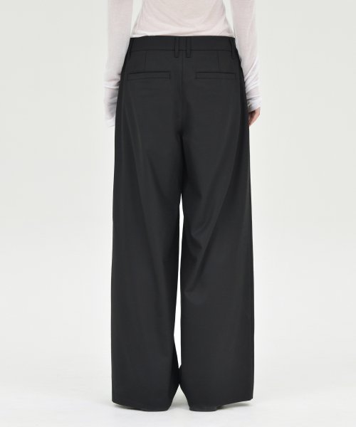 W Wool Wide Pants, чёрное