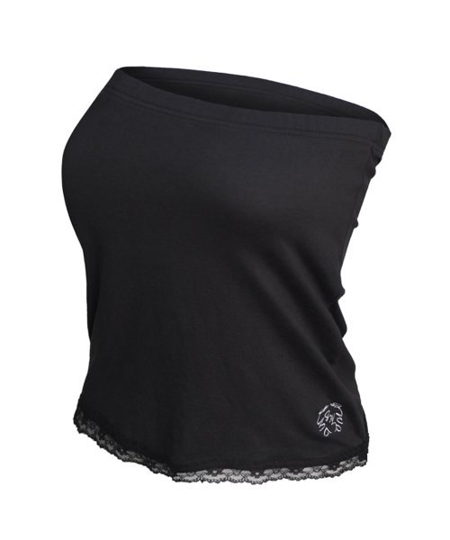 logo lace bra top (black)