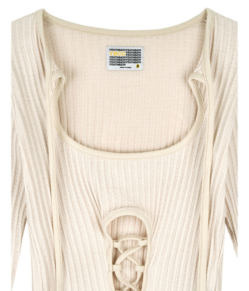 MULTI STRING LONG SLEEVE_BEIGE