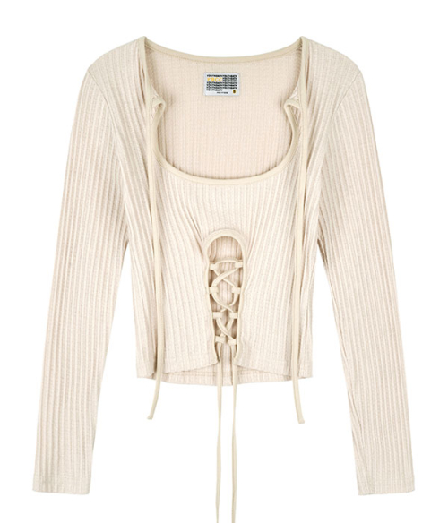 MULTI STRING LONG SLEEVE_BEIGE