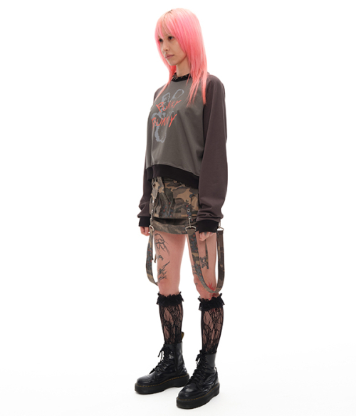PUNKY BUNNY SWEATSHIRT_CHARCOAL