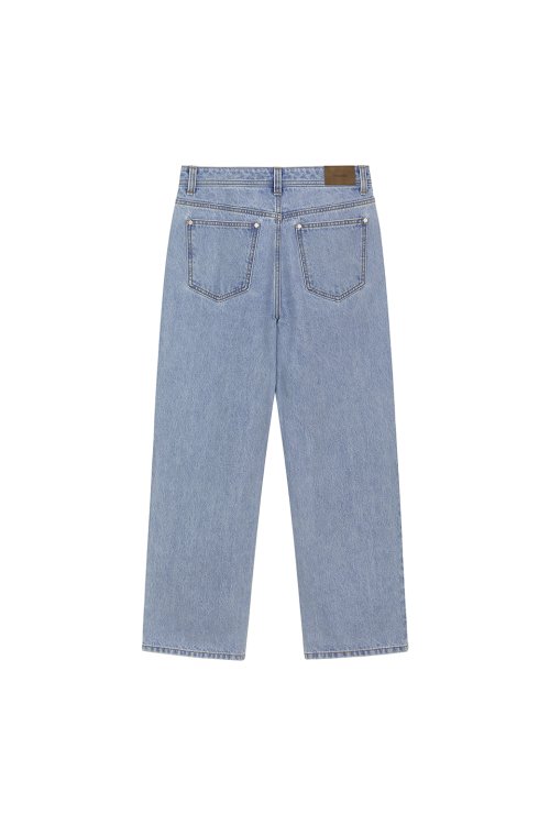 STRAIGHT SLUB DENIM PANTS [BLUE]
