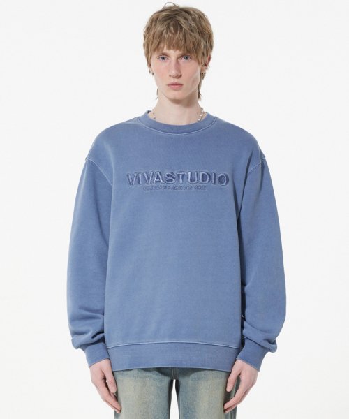 LOCATION EMBROIDERY CREWNECK [CHARCOAL BLUE]