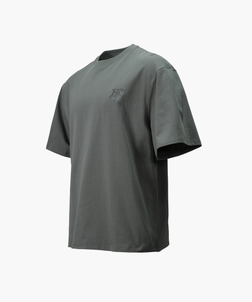 Signature Embroidery Short Sleeve Charcoal