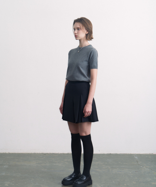Кашемировый топ с коротким рукавом (Grey)