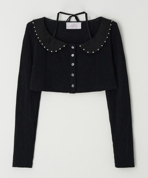 jane crop cardigan (black)