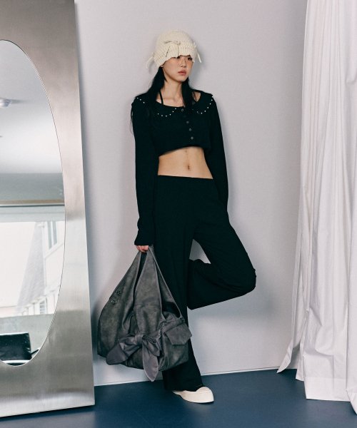 jane crop cardigan (black)