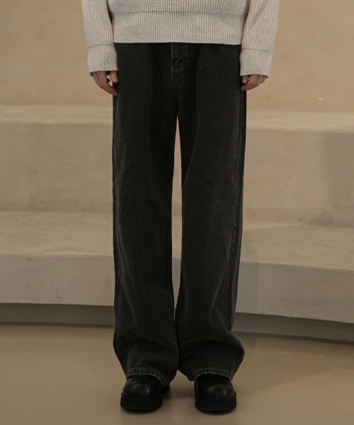 M224 New Semi Wide Denim Pants_Gray [добавлен укороченный размер]