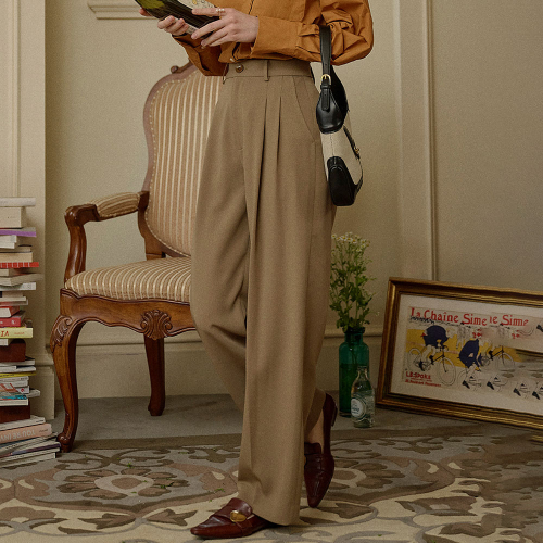 SR_Drape straight leg pants