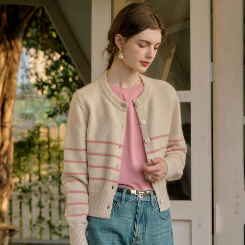 SR_Classic striped cardigan_2color