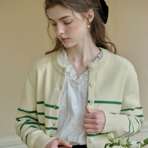 SR_Classic striped cardigan_2color