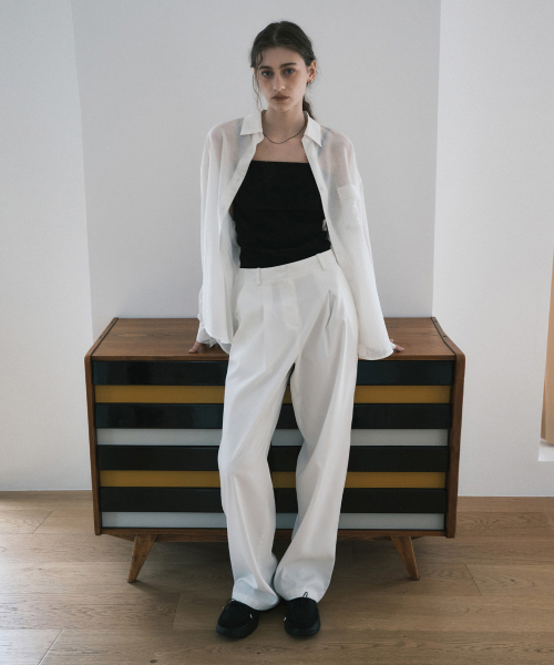 Essential одна складка широкие брюки White MDPT049WHITE