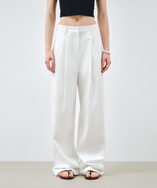 Essential одна складка широкие брюки White MDPT049WHITE