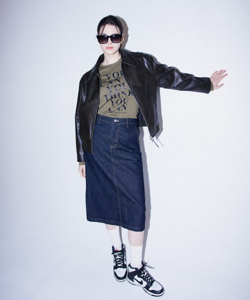 Boy Fit Fake Leather Blouson Dark Brown