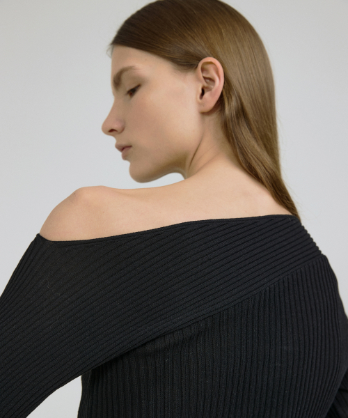 ONE SHOULDER KNIT_2COLOR