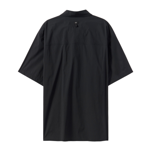 NYLON SET HALF SLEEVE SHIRT - BLACK (P242MSH234)