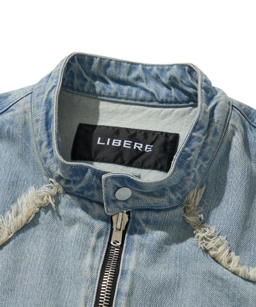 DENIM BIKER JACKET / BULE