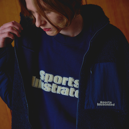 BASKETBALL STACKED LOGO SWEAT SHIRT (DARK NAVY)