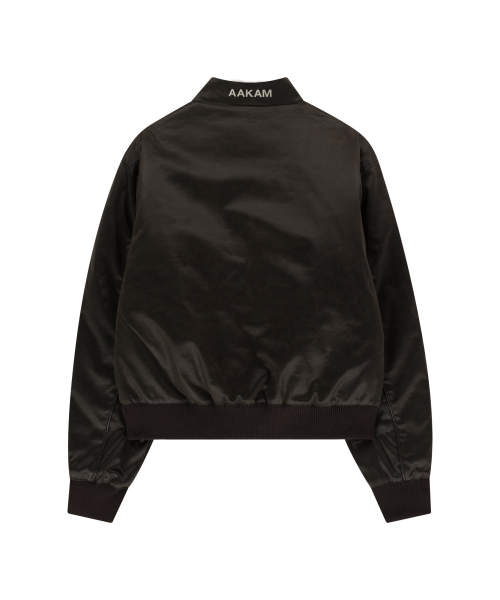 Piping Leather Blouson (Brown)