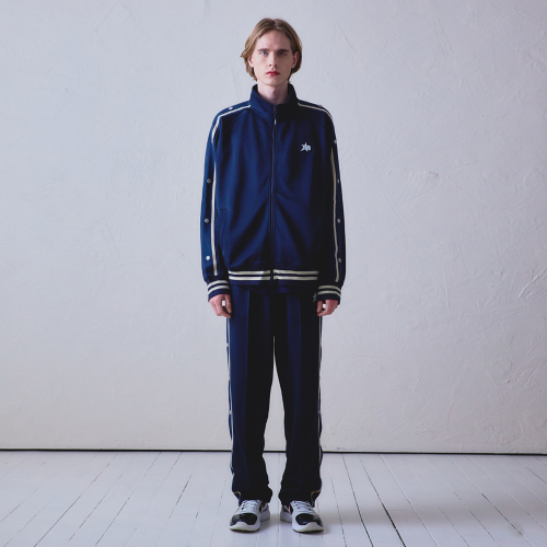 BASKETBALL SIDE BUTTON TRACK TOP (NAVY)