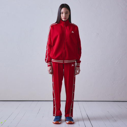 BASKETBALL SIDE BUTTON TRACK TOP (RED)