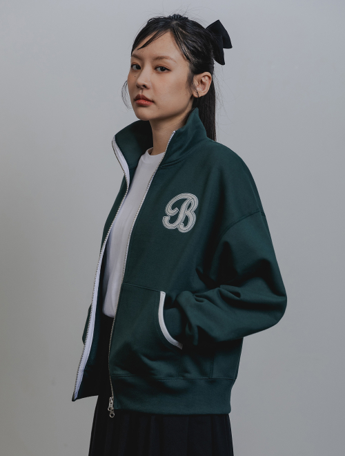 B WAPPEN свитшот на молнии BK7590 - Dark Green