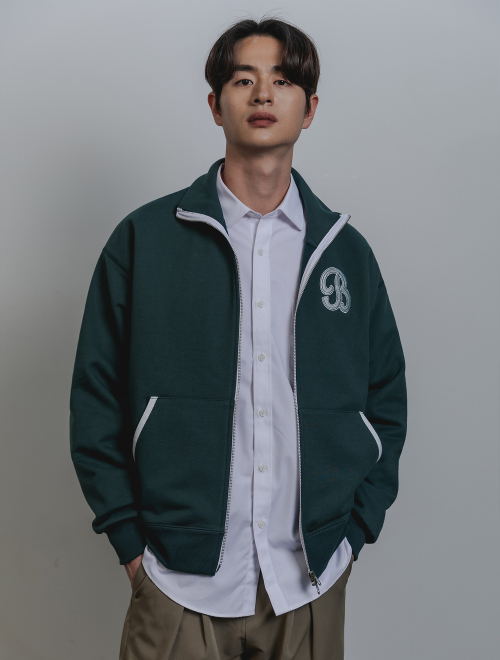 B WAPPEN свитшот на молнии BK7590 - Dark Green