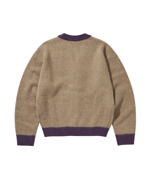 LOGO MOHAIR CARDIGAN / BEIGE