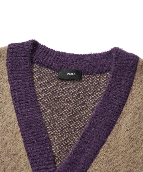 LOGO MOHAIR CARDIGAN / BEIGE