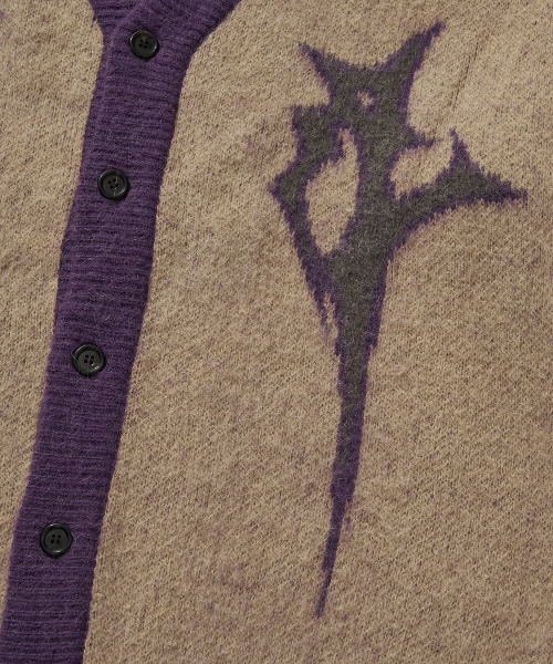 LOGO MOHAIR CARDIGAN / BEIGE