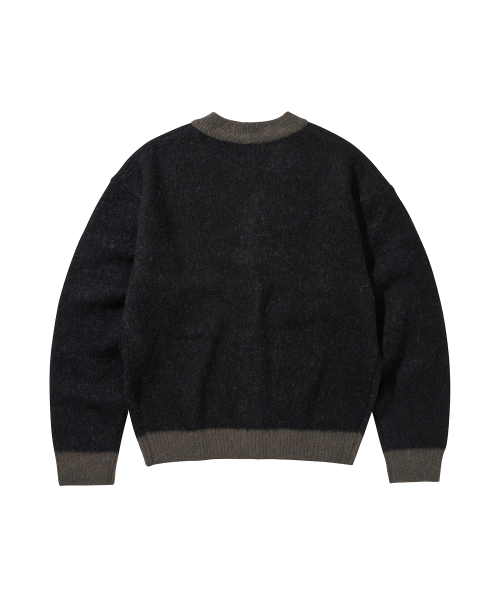 LOGO MOHAIR CARDIGAN / BLACK