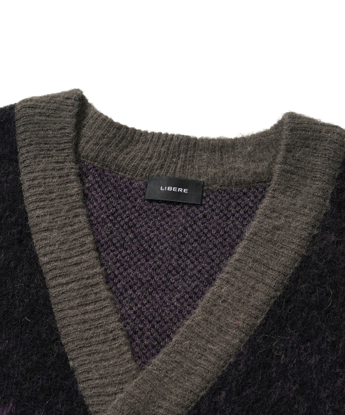LOGO MOHAIR CARDIGAN / BLACK