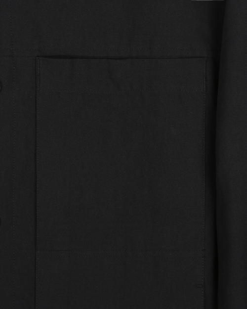STAND COLLAR LINEN JACKET BLACK