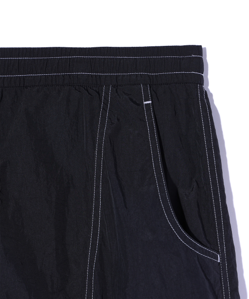 METAL WORMHOLE LOGO PANTS BLACK