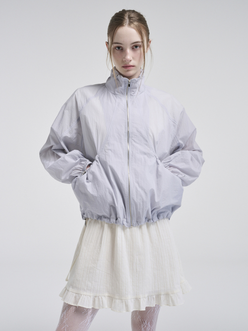 Volume Pocket Wind Jumper, Greyish Blue