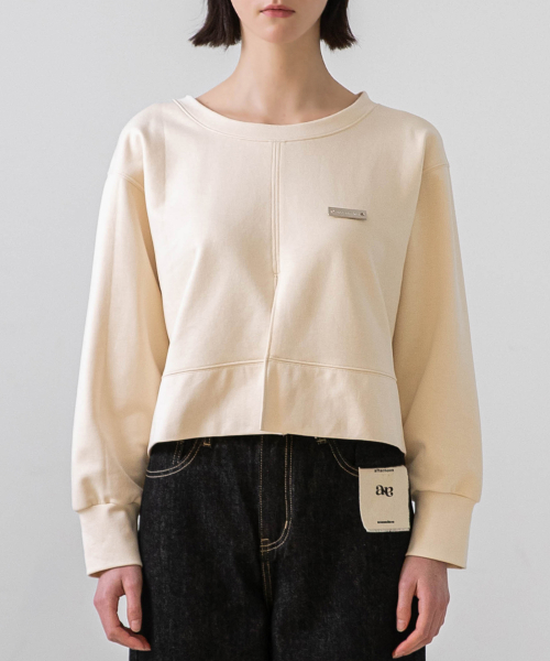 Layered Slit Point Sweatshirt_NSTS429 (Ivory)