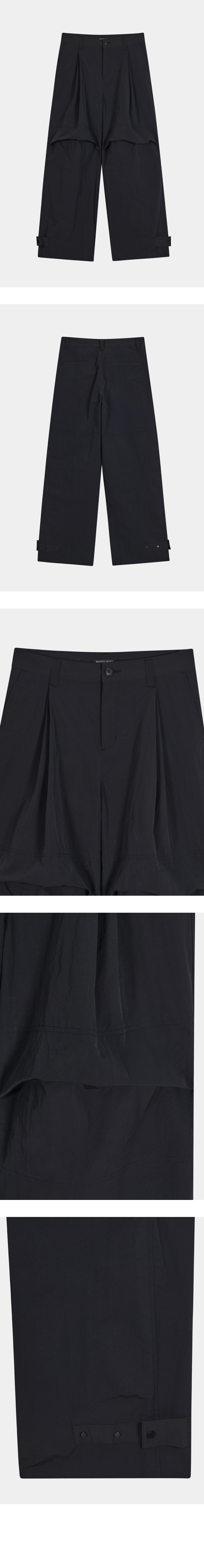 【MAISON MINED】24SS★ DOUBLE TUCK TAB NYLON PANTS MUSINSA | MAISON MINED DOUBLE TUCK TAB NYLON PANTS BLACK